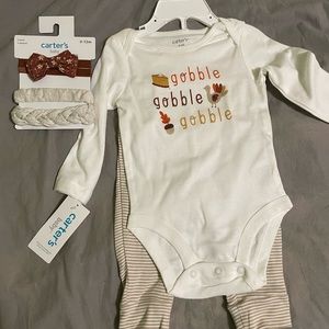 Carter’s baby set of two pieces , and hairband set 6 months girl